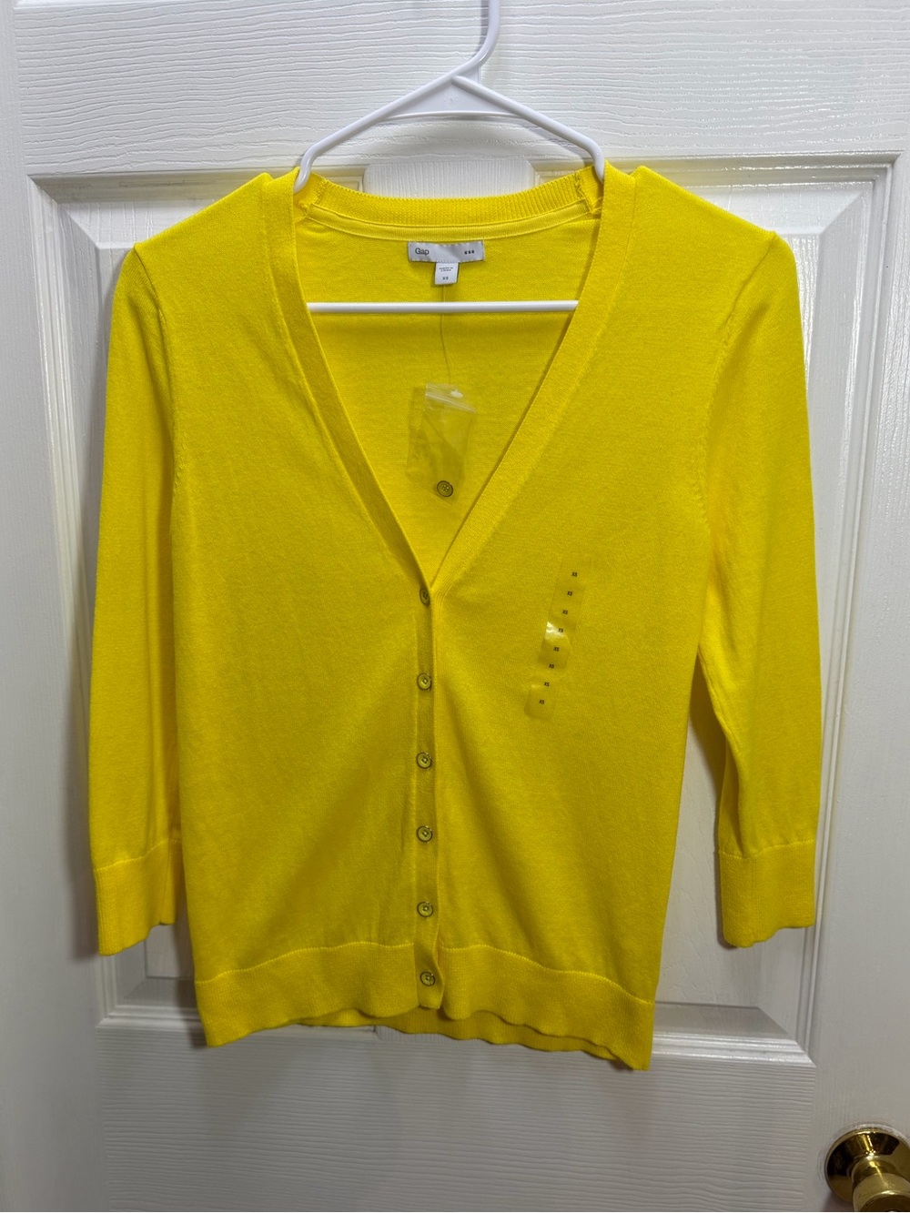 GAP Bright Yellow V-Neck Button Cardigan